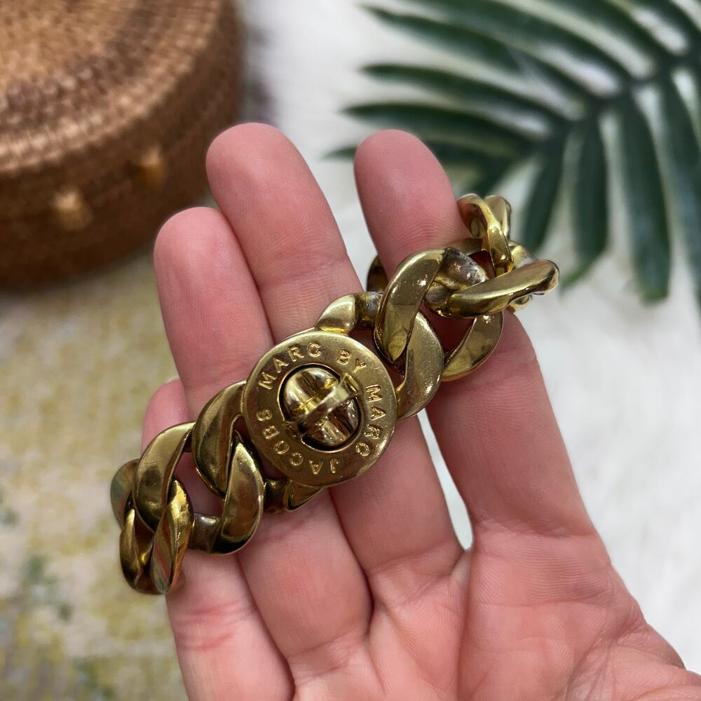 Marc By Marc Jacobs Goldtone Bracelet with Turnlock Chunky Link